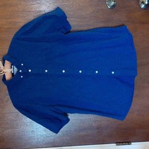 Old Navy "The Classic Shirt" Short Sleeve, Navy Blue/White Specks